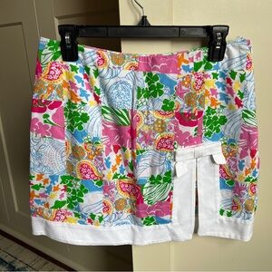 Lilly Pulitzer Skort  Back Together Again Multi State Patchwork Size 6